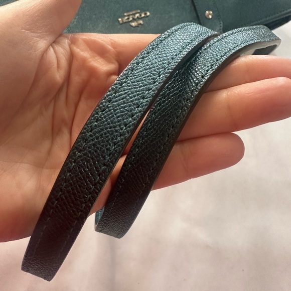 Coach Mini City Zip Tote Teal Metallic Crossgrain Leather - EUC with COA - Picture 8 of 14